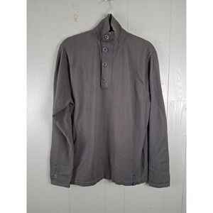 Ralph‎ Lauren RLX Sweater Mens Large Gray Wool Blend Quarter Snap Pullover Golf